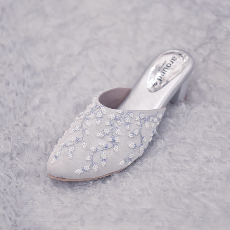 White and outlet silver wedding shoes