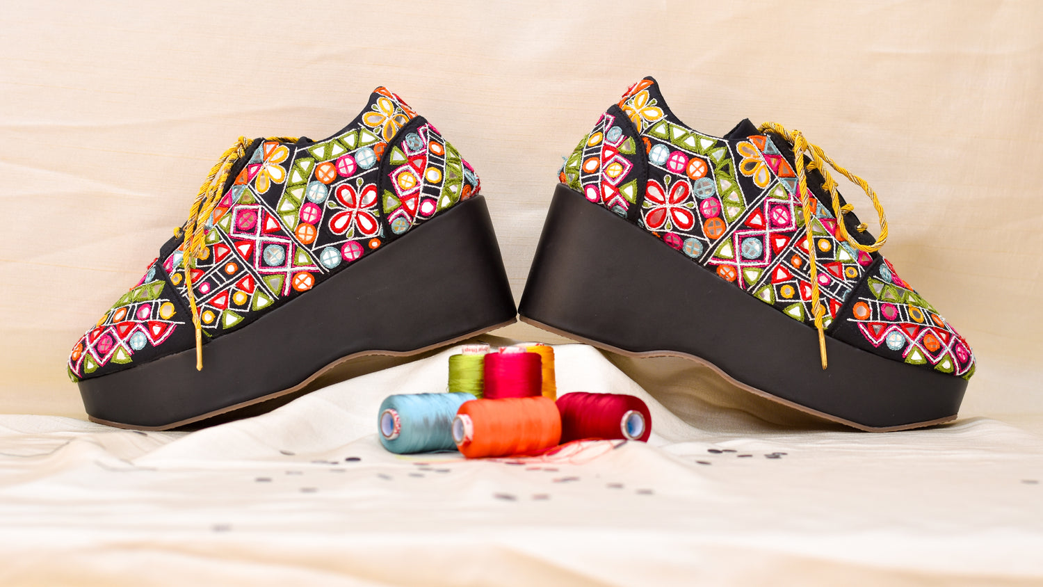 Mirror work Gujarati Footwear Collection for Indian Festivals 