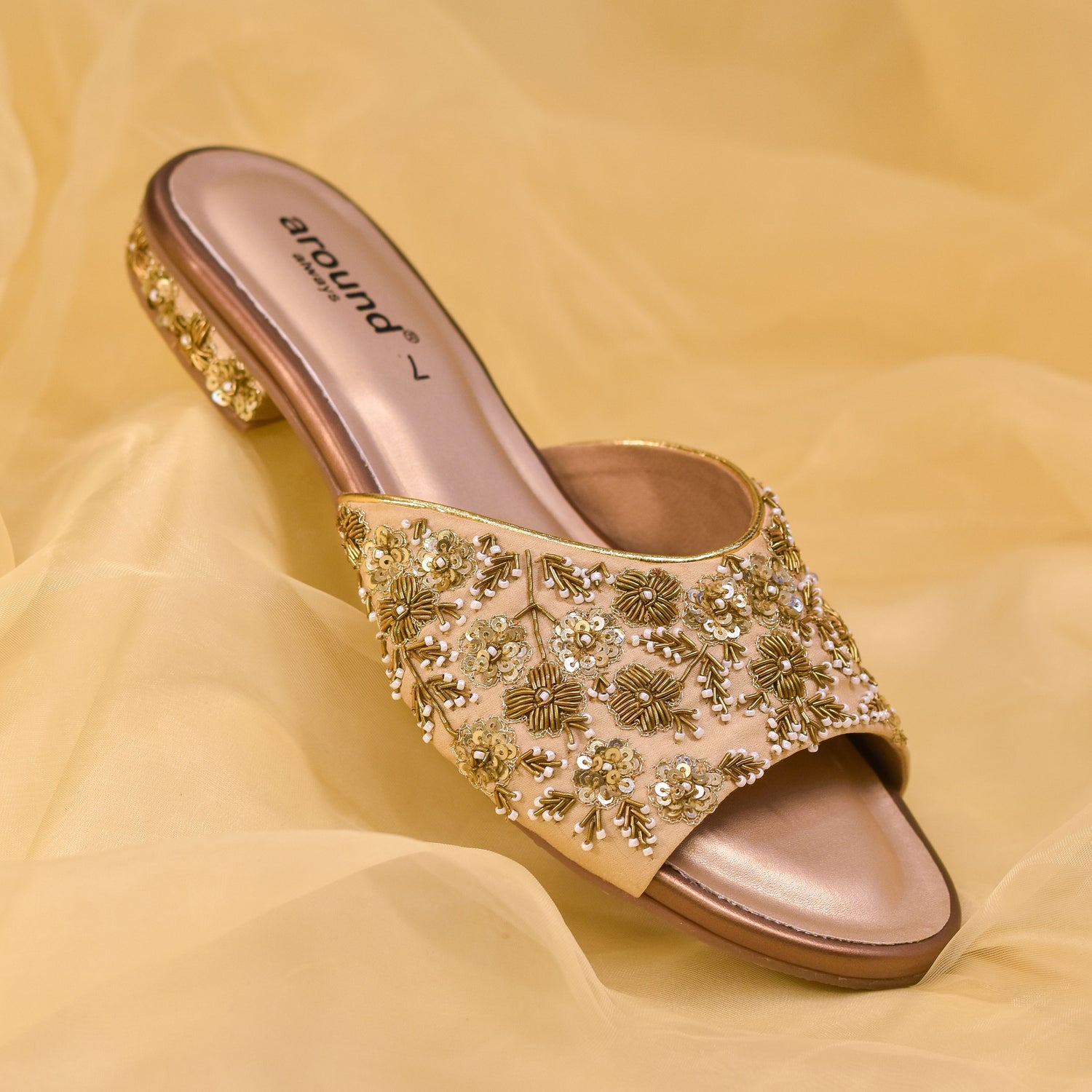 Bridal flats for Indian weddings in golden and red colour