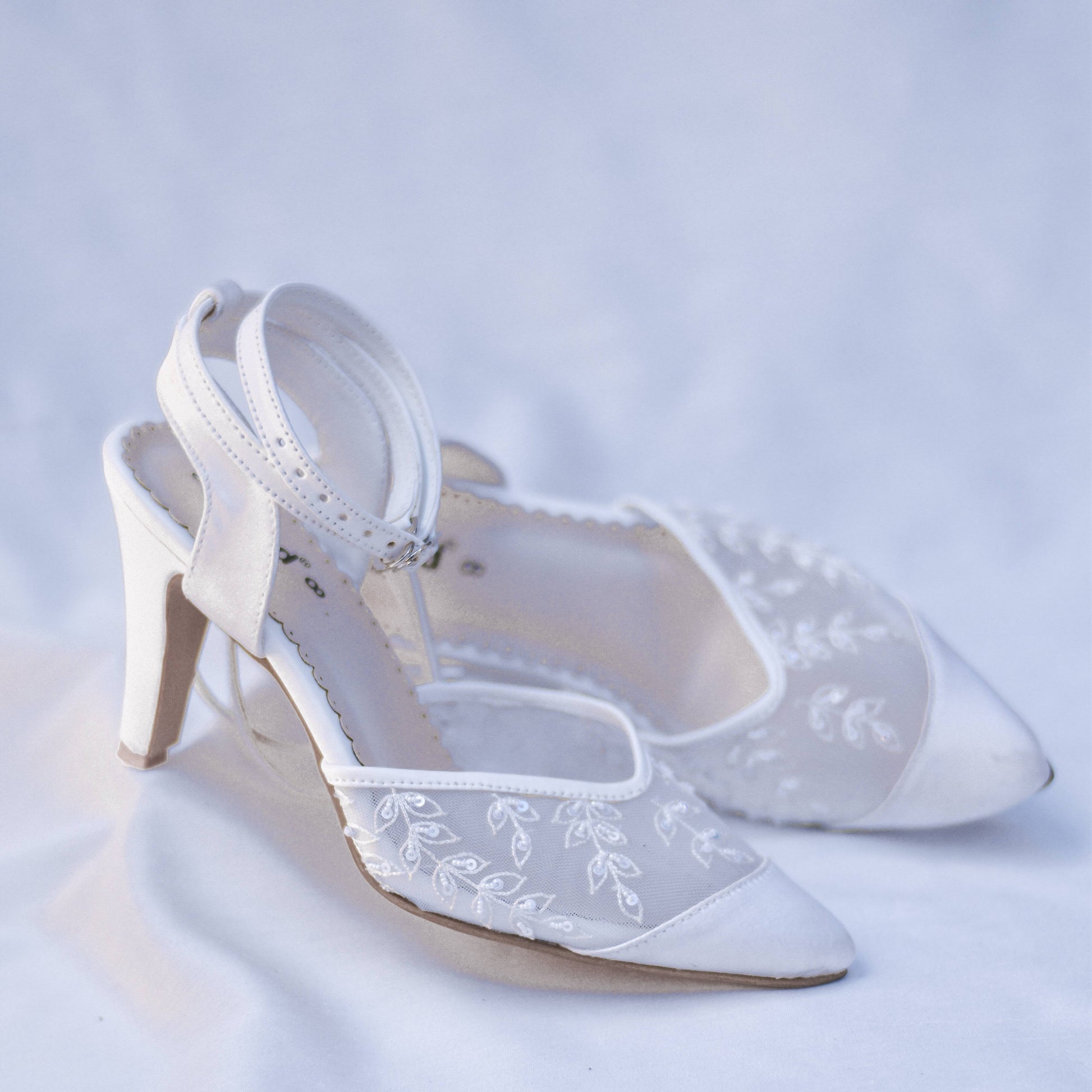 Kitten heel mules for Christian brides