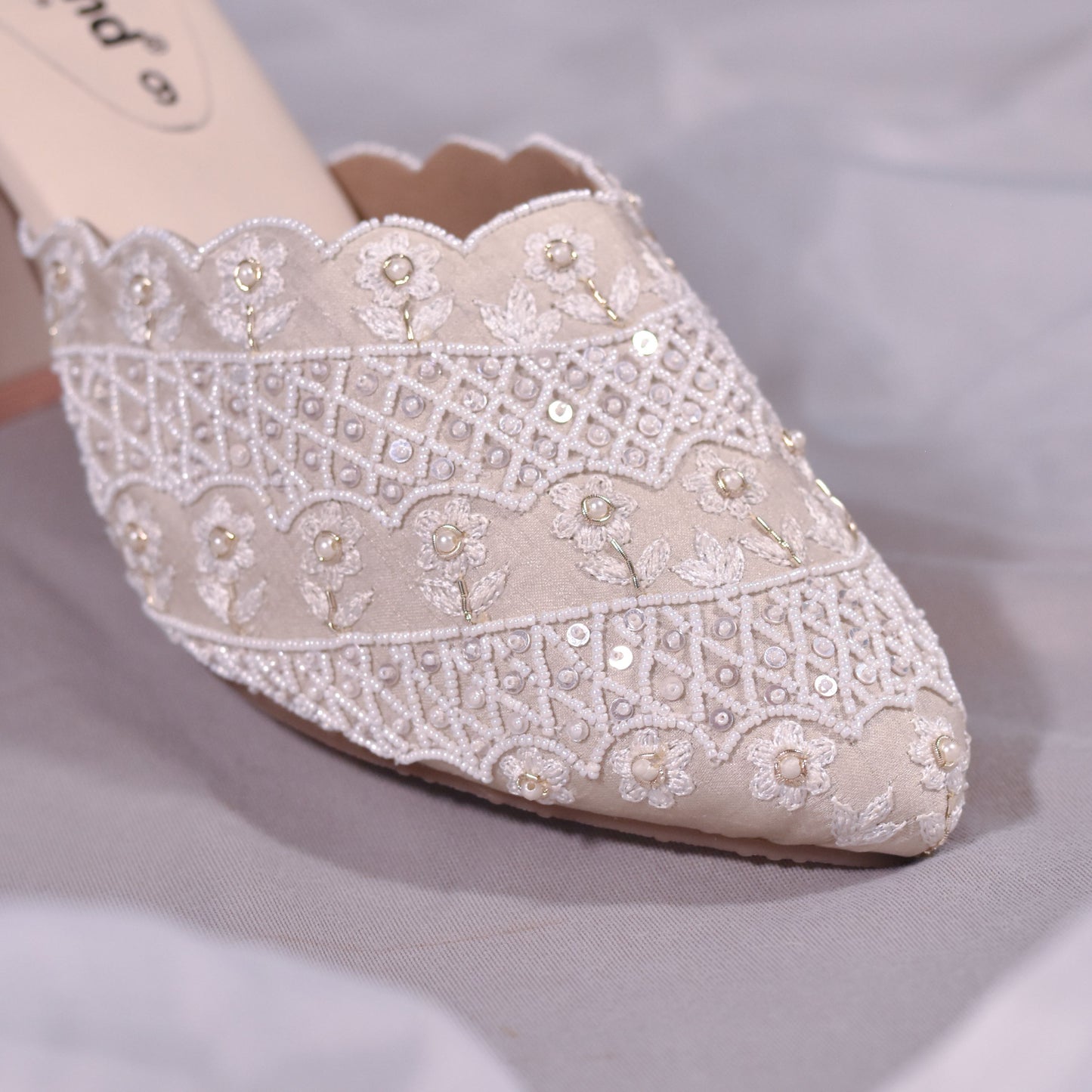Christian wedding mules with comfortable heels 