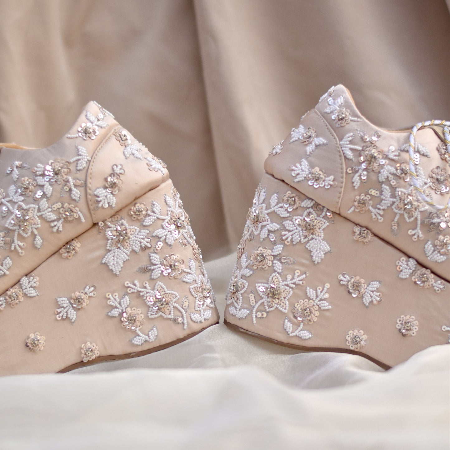 Embroidered heel sneaker shoes for Indian weddings