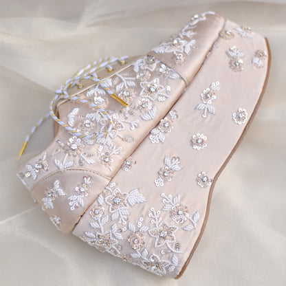 Designer Wedding Shoes in Tone On Tone Embroidery