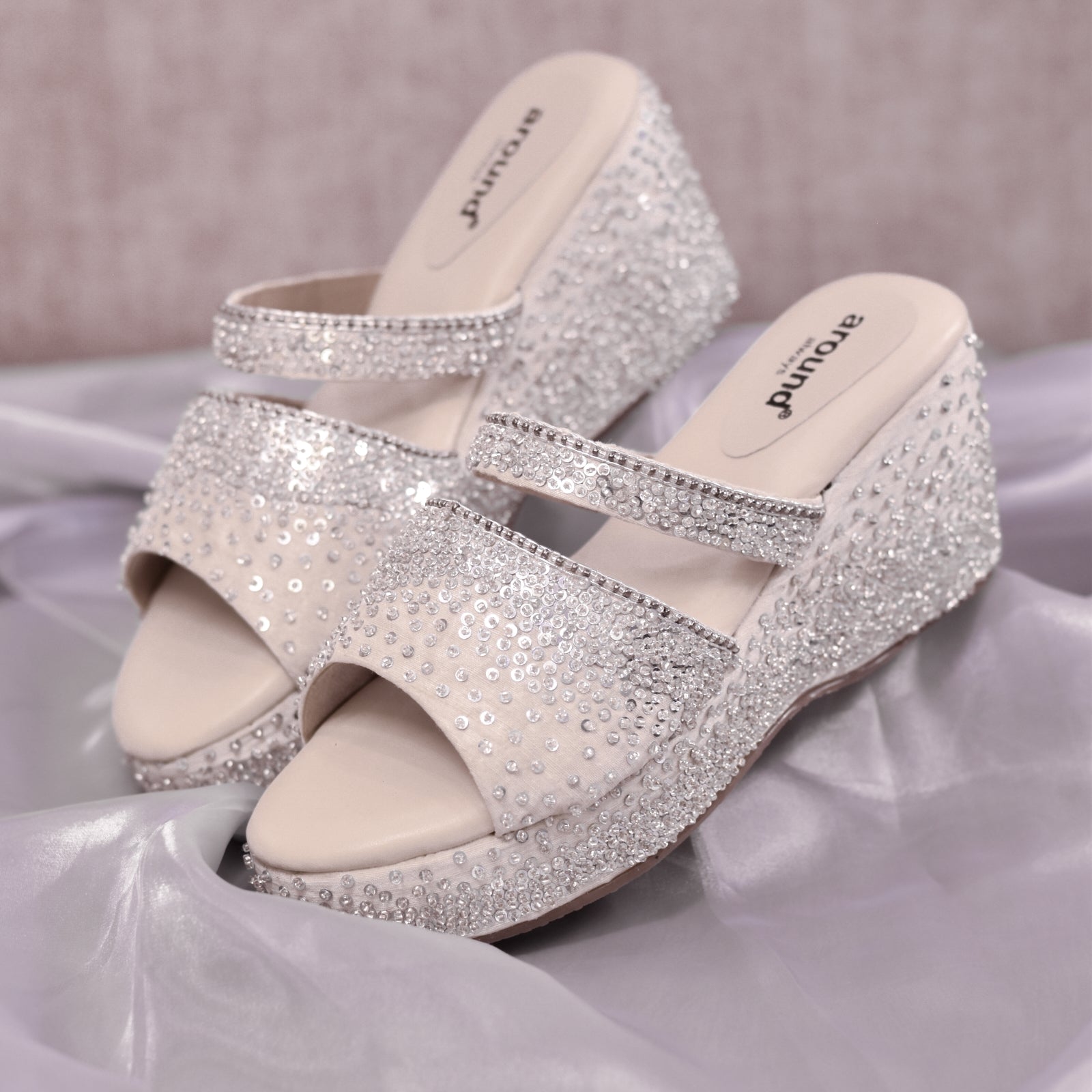 Silver wedge heels for wedding online