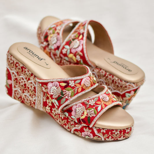 Regal bridal heels with Indian hand embroidery for wedding 