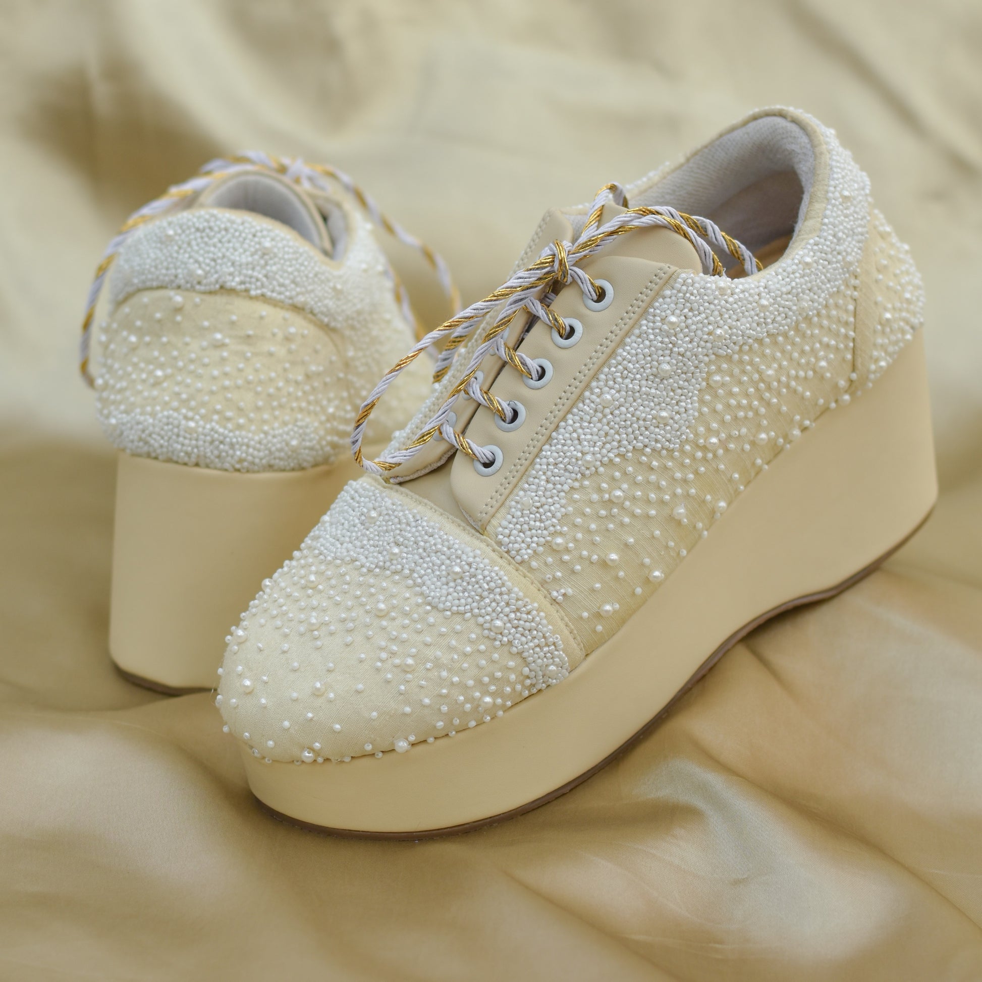 Ivory and White Bridal Sneakers for Christians