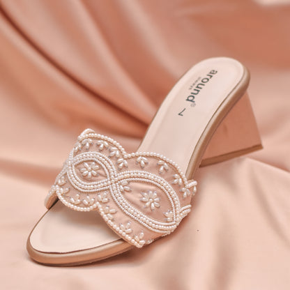 Pearl embroidered occasion wear sandals