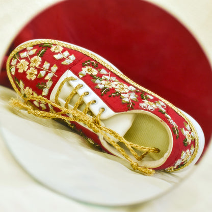 Bridal Lace Up Shoes with Zardosi Hand Embroidery