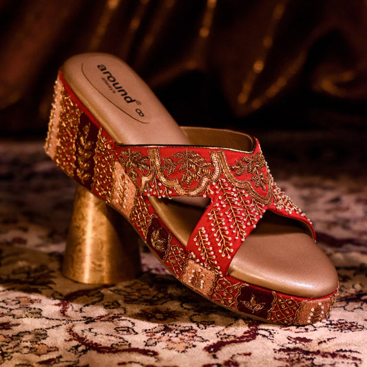 Zardozi and sequins wedding heels