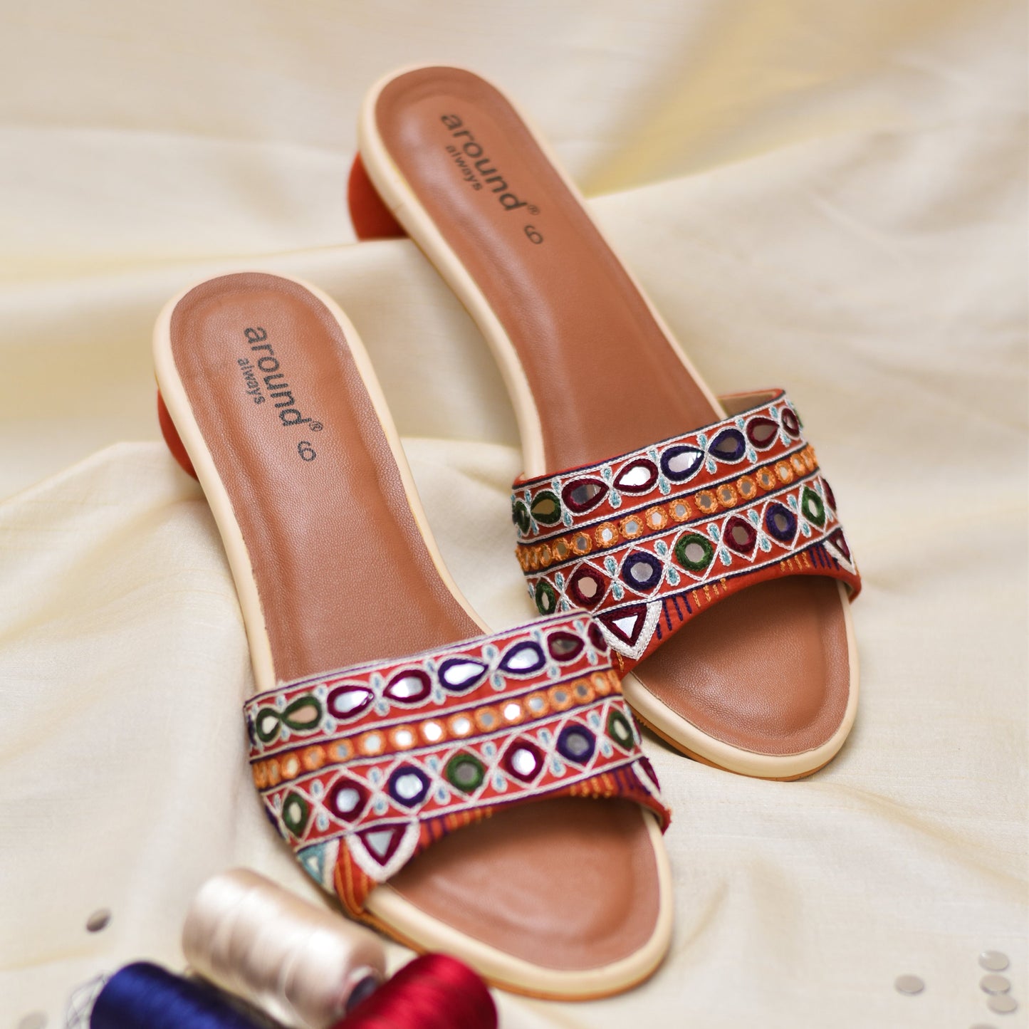 Kanak Sandals | Multicolour Mirror Shoes