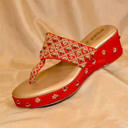 Indian wedding wedges in Kolhapuri straps