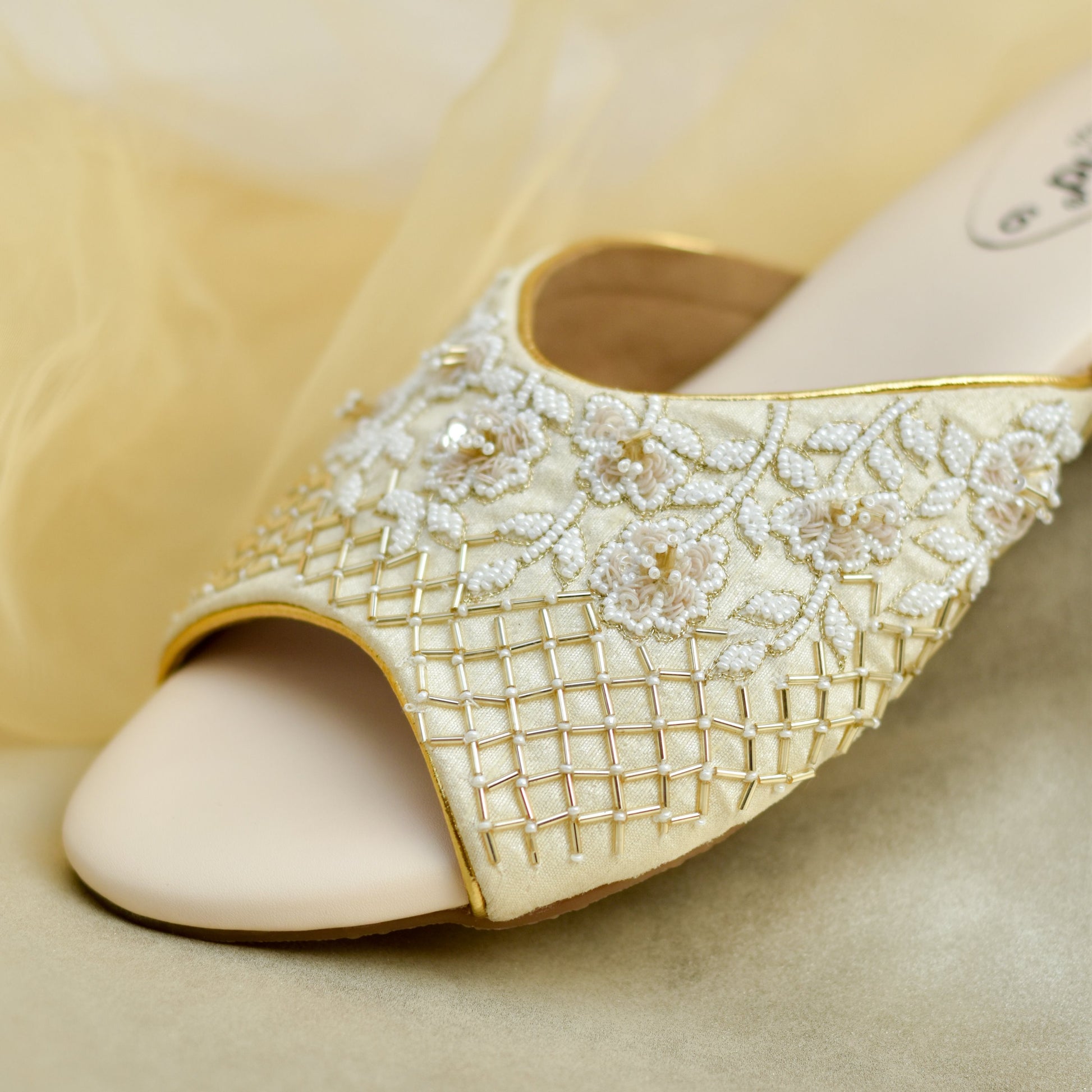 Low heel footwear for brides from India