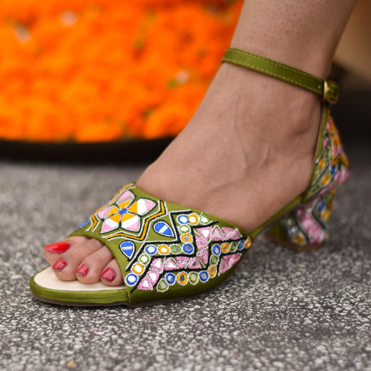 Multicolour festive sandals for girls