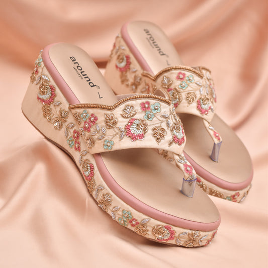 Pastel wedding heels with comfortable sole