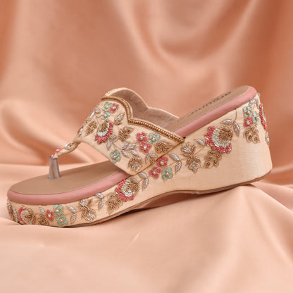 Handmade wedding footwear for bride and her mother