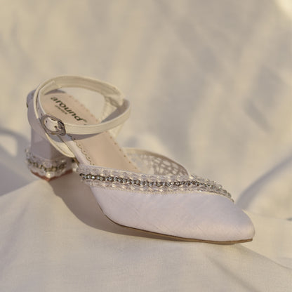 Wedding Block Heels with Crystals