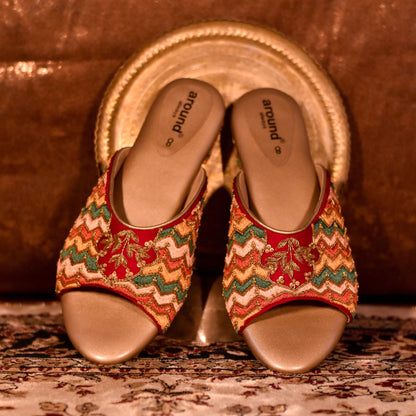 Mehfil Bridal Flats | Peeptoe Mutilcolour Design