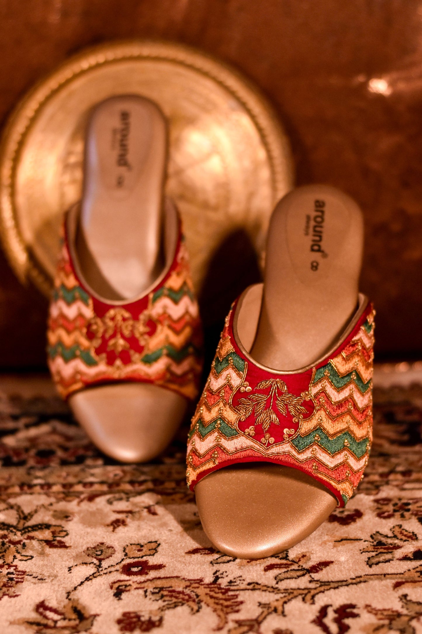 Mehfil Bridal Flats | Peeptoe Mutilcolour Design