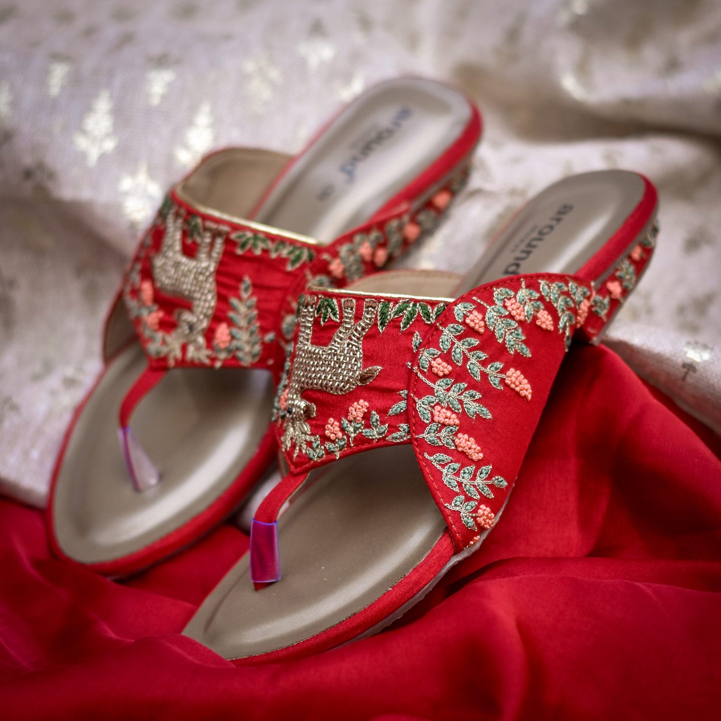 Bridal flats with premium embroidery from India