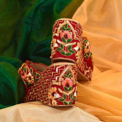 Bridal heels in a budget with embroidery