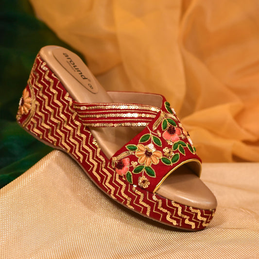 Multicolour sequins wedges for wedding functions