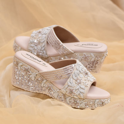 Christian Wedding Heels with Hand Embroidery