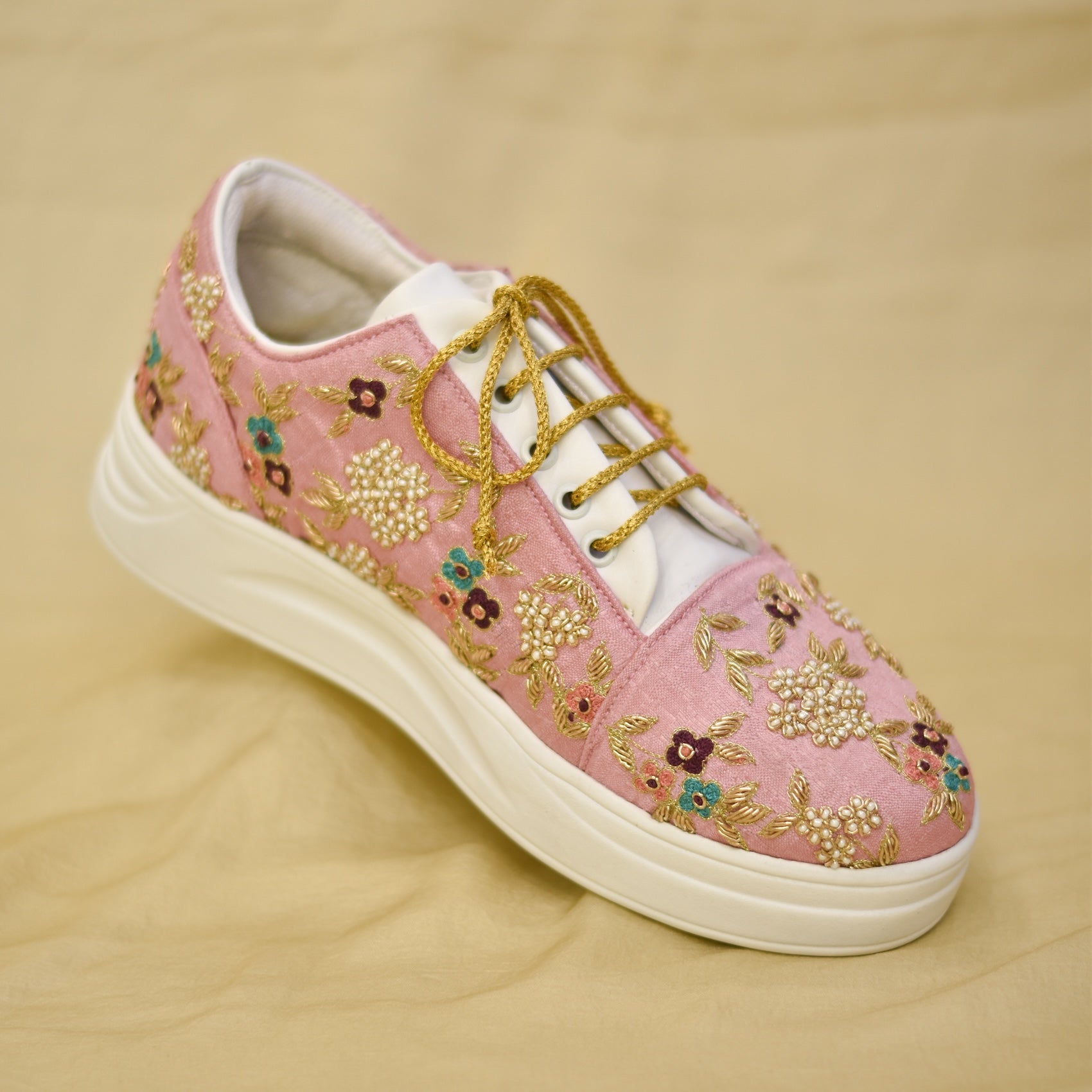 Shop Shireen Bridal Sneakers Floral Embroidered Wedding Shoes