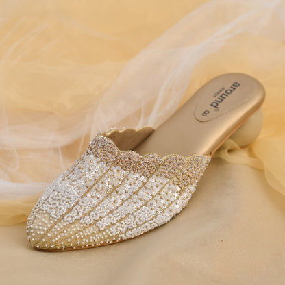 White Wedding Bellies Shoes for Gown