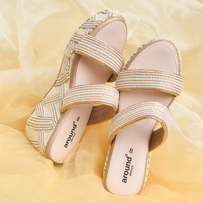 Comfortable embroidered heels for weddings globally