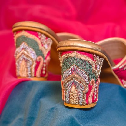 Wedding heels with zardozi handwork