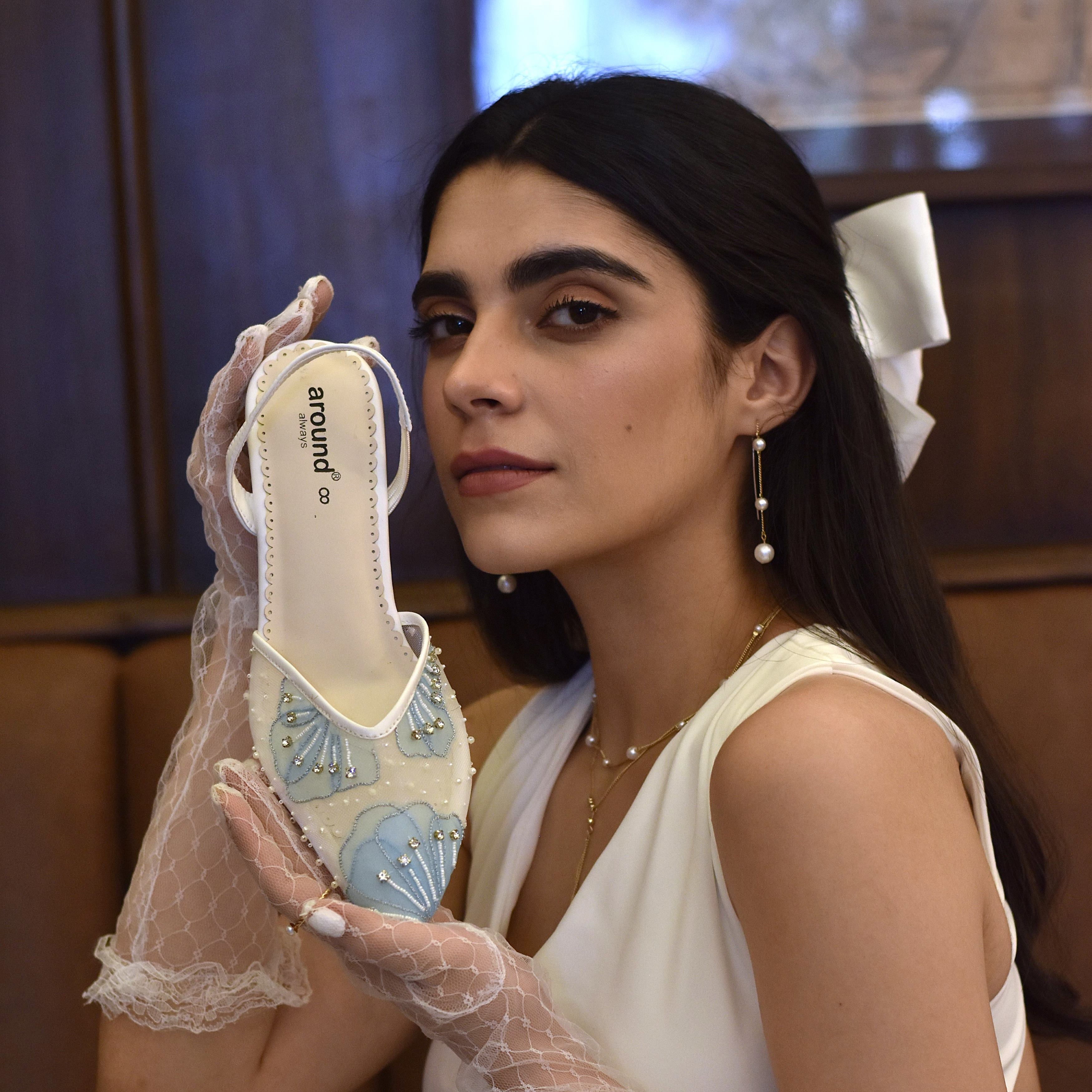 Winter Mesh Sandals Bridal White Mules 3