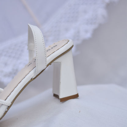 Flared heel mules for brides and bridesmaids