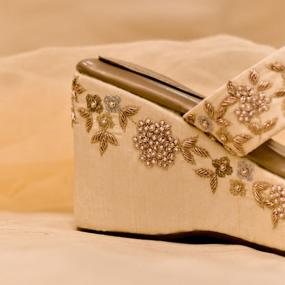 Custom Heel Height Bridal Wedges