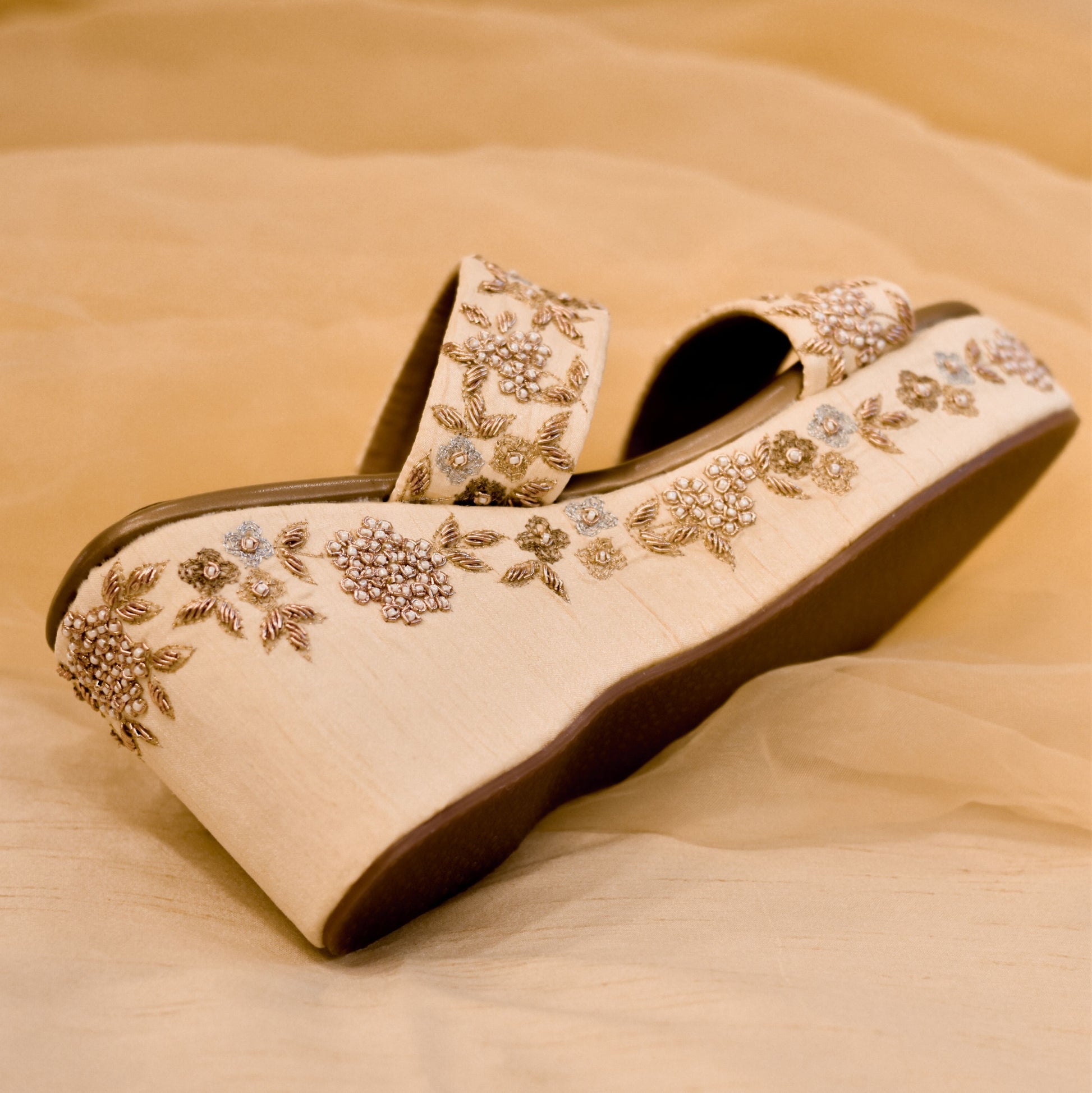 Anti Skid Sole Embroidered Heels for Indian Weddings