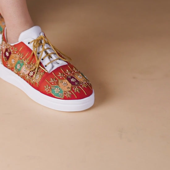 Multicolour haldi mehendi sneakers for a trendy Indian bride