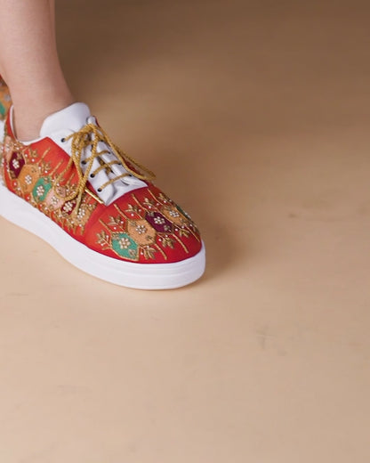 Multicolour haldi mehendi sneakers for a trendy Indian bride