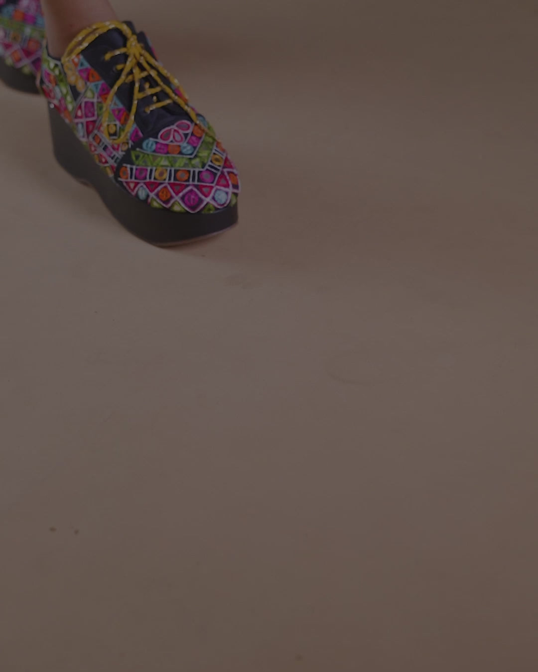 Gujarati garba multicolour bridal sneakers with high heels
