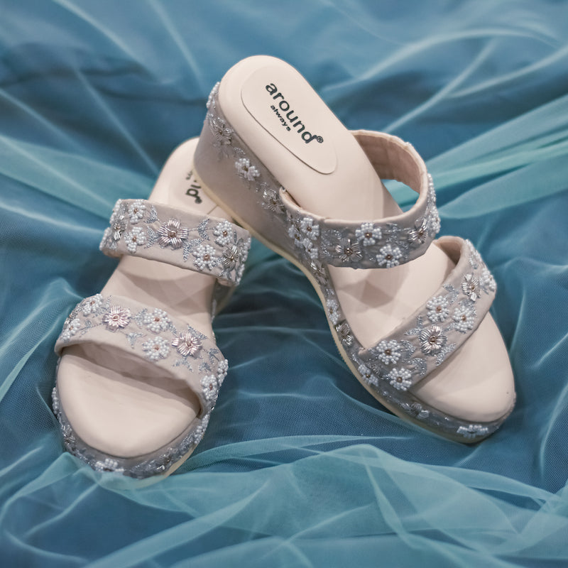 Silver wedge sandals new arrivals