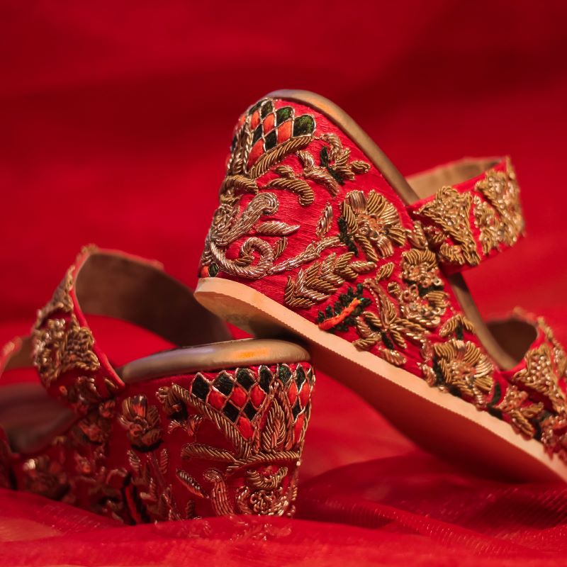 Naaz Wedding Wedges - Ornate Royal Bridal Shoes from India – aroundalways