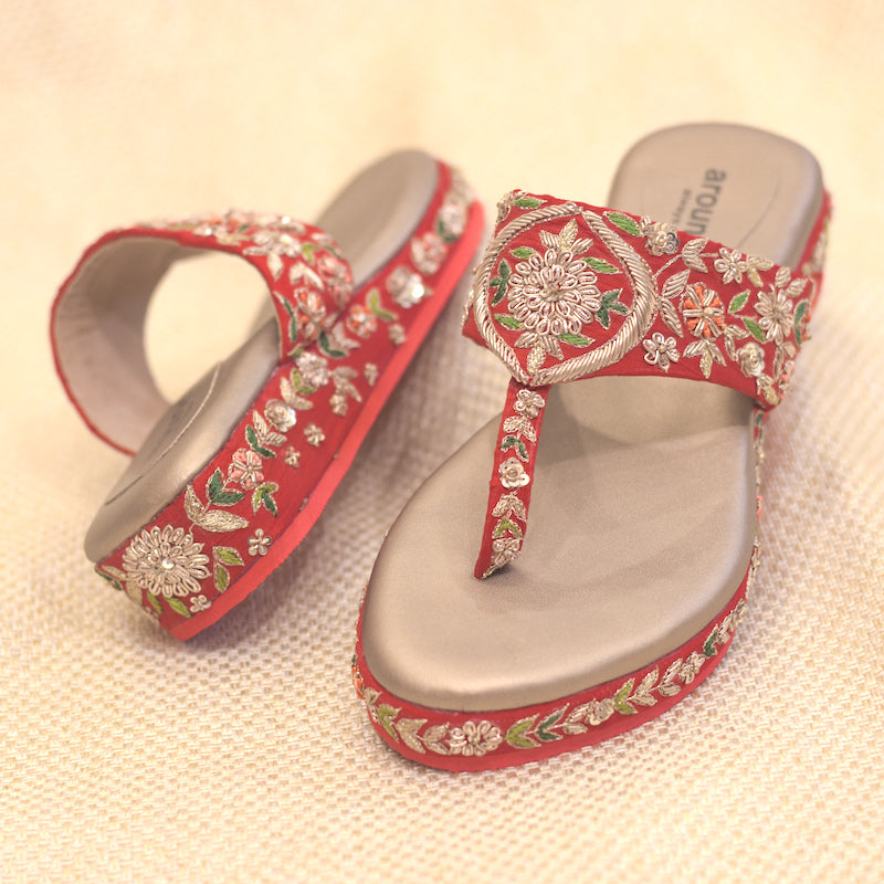 T-Strap Pearls Wedding Flat Sandals, Bridal Flats, Bridesmaids Sandals